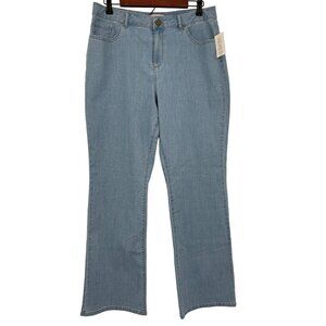 LOGO by Lori Goldstein Lightweight Bootcut 5-Pocket Jeans Light Wash 14 NWOT